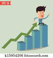 איש של עסק, נפול, מ, גרף, -, וקטור, דוגמה, -, eps10