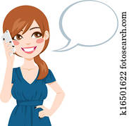 אישה מדברת, להשתמש, smartphone