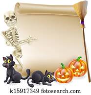 הלוווין, שלד, גלול, דגל