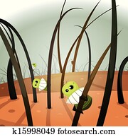 כינים, פלישה, בתוך, שעיר, נוף