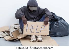 ללא בית, איש יושב, ב, a, רחוב