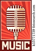מוסיקה, פוסטר, (microphone)