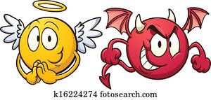 מלאך, ו, שטן, emoticons.