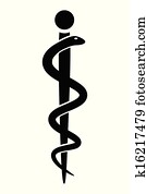 סמל רפואי, כאדאכיאס, נחש, עם, הדבק