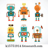 קבע, של, בציר, רובוט, איקונים