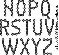 שרשרת של אופניים, אלפבית