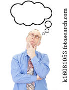 비즈니스 사람, 생각, 약, 무엇인가