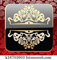 白熱 金 滑稽 フレーム 上に 赤 飾り付けなさい 壁紙 クリップアート 切り張り イラスト 絵画 集 K Fotosearch