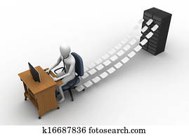 3d clerk working in the office