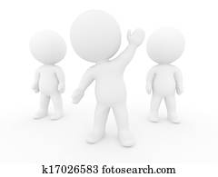 3D Man with arm raised volunteer 3D Man with arm raised volunteer