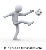 3d soccer player shooting ball
