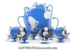 3D white people. Global call center 3D white people. Global call center