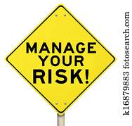 administre, seu, risco, gerência, amarela, sinal aviso