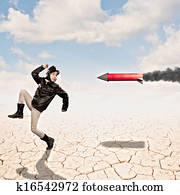 aviator with a rocket in hot pursuit