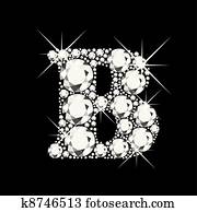 B letter with diamonds B letter with diamonds