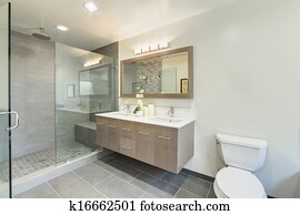 banheiro, banheiro, em, luxo, casa