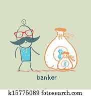 banker with a sack of money