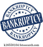 Bankruptcy grunge blue round stamp