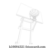 Basketball court. Wire frame Basketball court. Wire frame