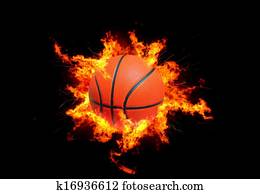 Basketball in Flames Basketball in Flames