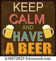 behalten, gelassen, und, haben, a, bier, plakat behalten, gelassen, und, haben, a, bier, plakat