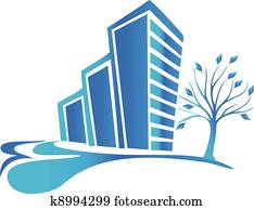 bienes raíces, logotipo