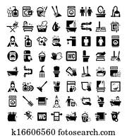 big cleaning icons set big cleaning icons set