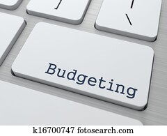 blanc, clavier, à, budgétiser, button.