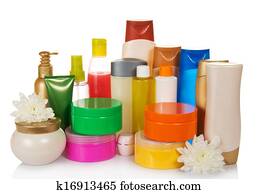 Bottles of health and beauty products care Bottles of health and beauty products care