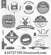 bread set bakery vintage labels bread set bakery vintage labels