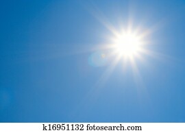 bright sun and clear sky