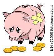 Broken piggy bank Broken piggy bank