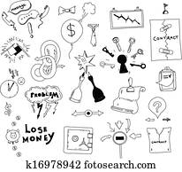Business interest conflict hand drawn illustration Business interest conflict hand drawn illustration