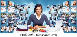 Business networking collage.