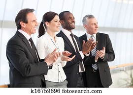 Business team applauding Business team applauding
