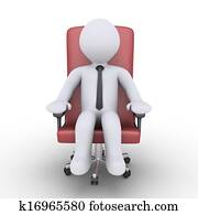 Businessman is relaxing on chair