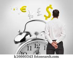 Businessman turning his back to camera