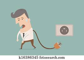 businessman unplug , eps10 vector f businessman unplug , eps10 vector f