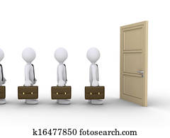 Businessmen are waiting for the door to open Businessmen are waiting for the door to open