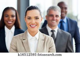 businesswoman with co-workers