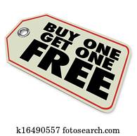 Buy One Get Free Price Tag Sale Special Promotion Buy One Get Free Price Tag Sale Special Promotion