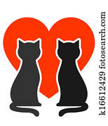 cats with heart cats with heart