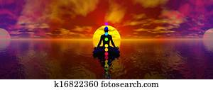 Chakras - 3D render Chakras - 3D render