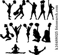 Cheerleader silhouette set Cheerleader silhouette set