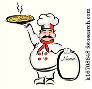 Chef with pizza Chef with pizza