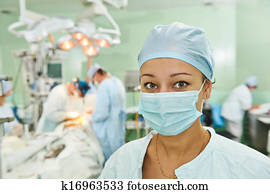 chirurgien, infirmière, à, opération