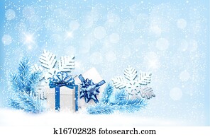 Christmas blue background with gift boxes and snowflakes. Vector Christmas blue background with gift boxes and snowflakes. Vector