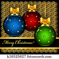 Christmas card with balls Christmas card with balls