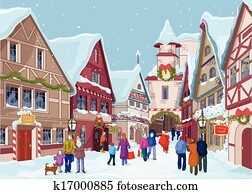 Christmas shopping street Christmas shopping street