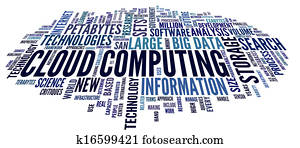 Cloud computing in word tag cloud